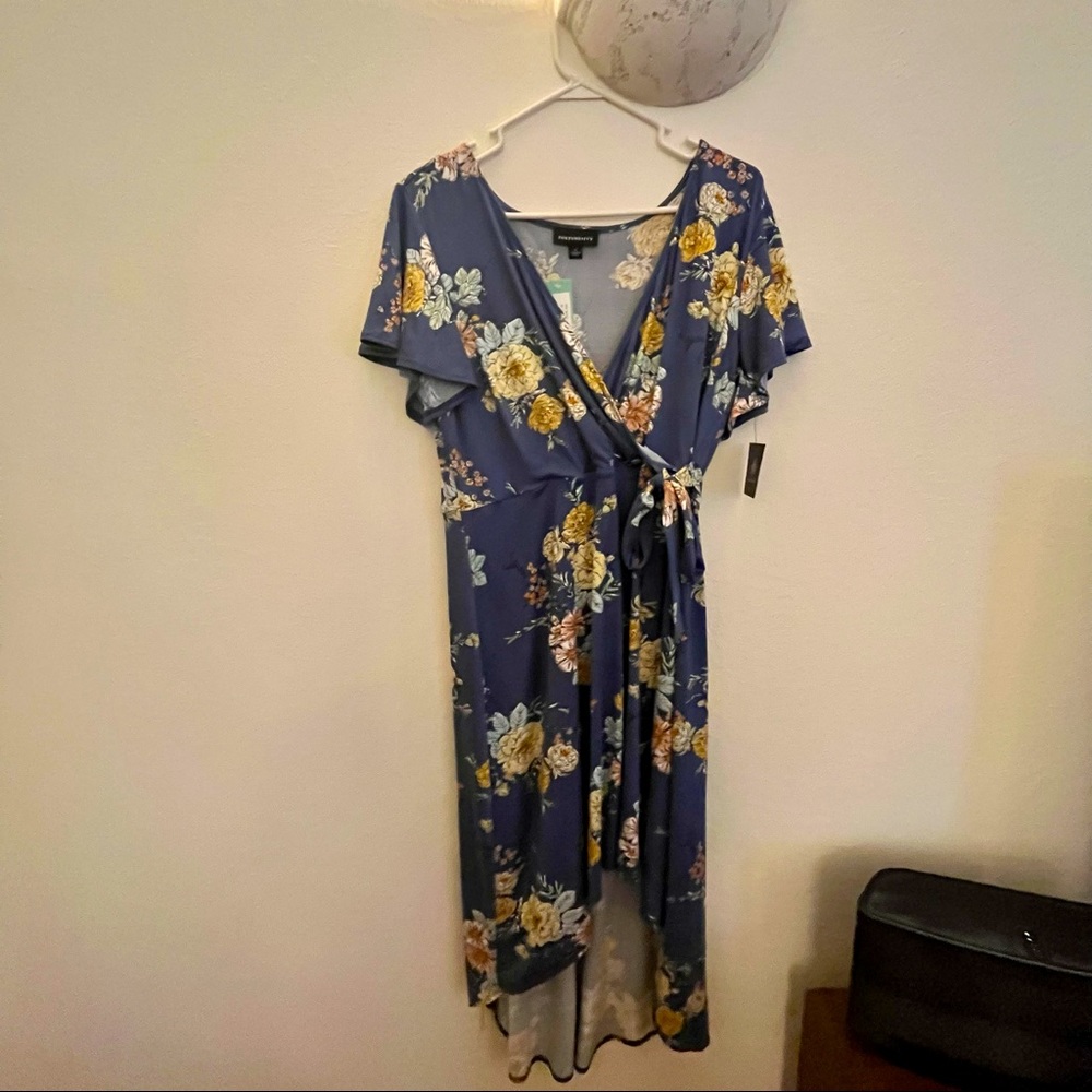 Irene Faux Wrap Brushed Knit Maxi Dress